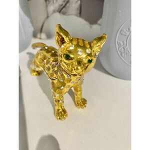 Gold Leopard Jewelry / Trinket Box